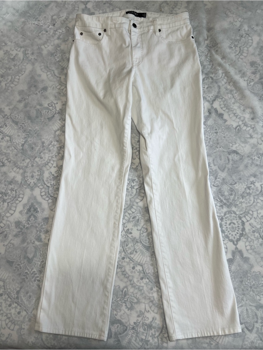 Lauren Ralph Lauren Women’s White Jeans Mid Rise Straight Leg Size 10 Summer